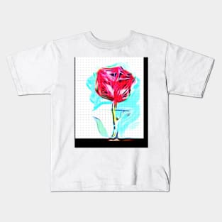 Rose on the Grid Flor Kids T-Shirt